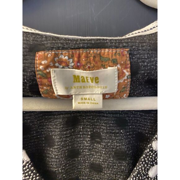 Maeve‎ by Anthropologie M Sleeveless V-Neck Polka-Dot Knit Tank Top Camisole - Picture 6 of 9